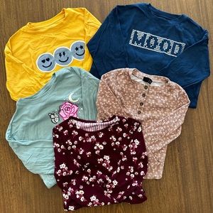 Mix of 5 Long Sleeve Girl Tops!